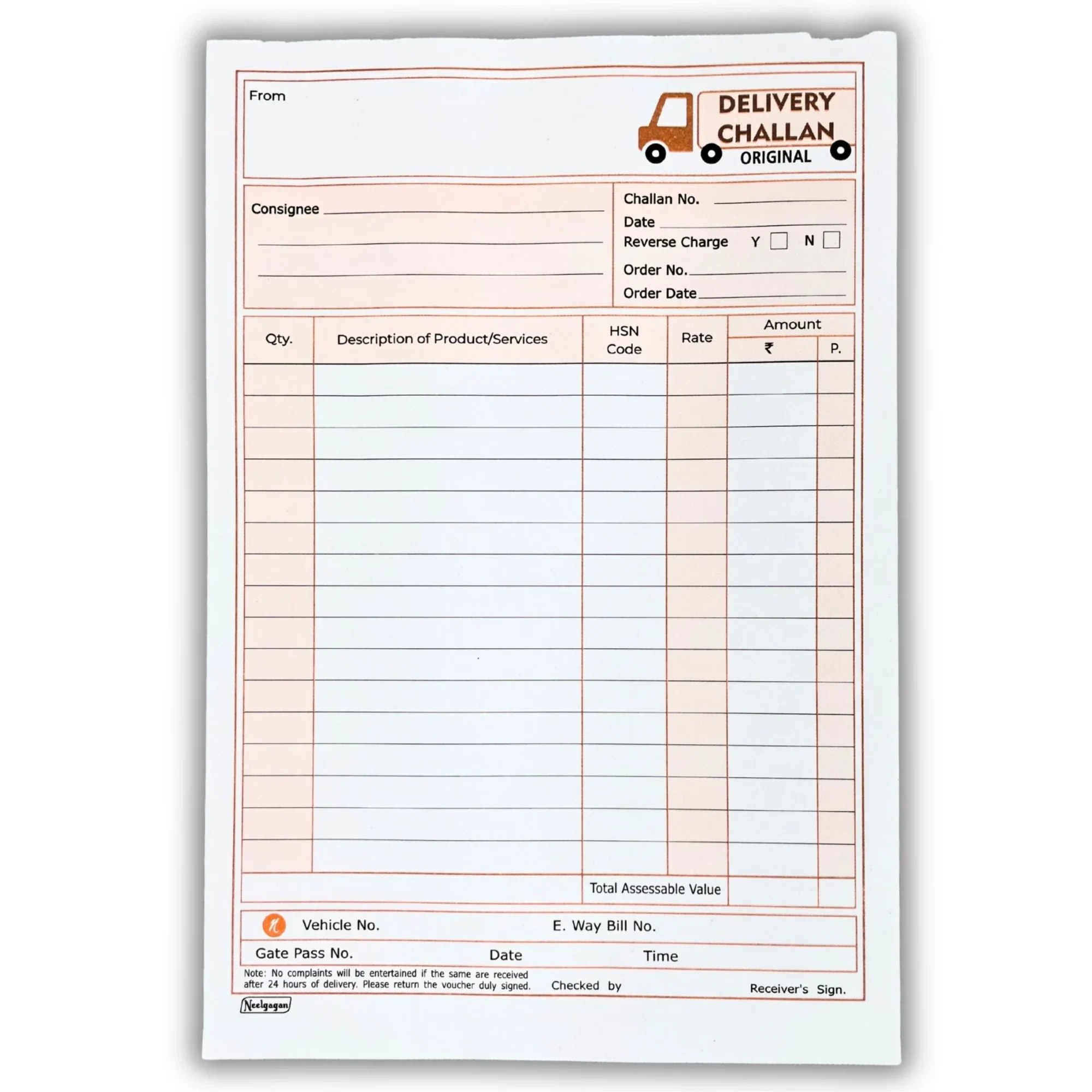 Delivery Note Book